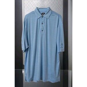 FJ FootJoy Men's Size XL Light Blue Performance Golf Polo Shirt Athleisure